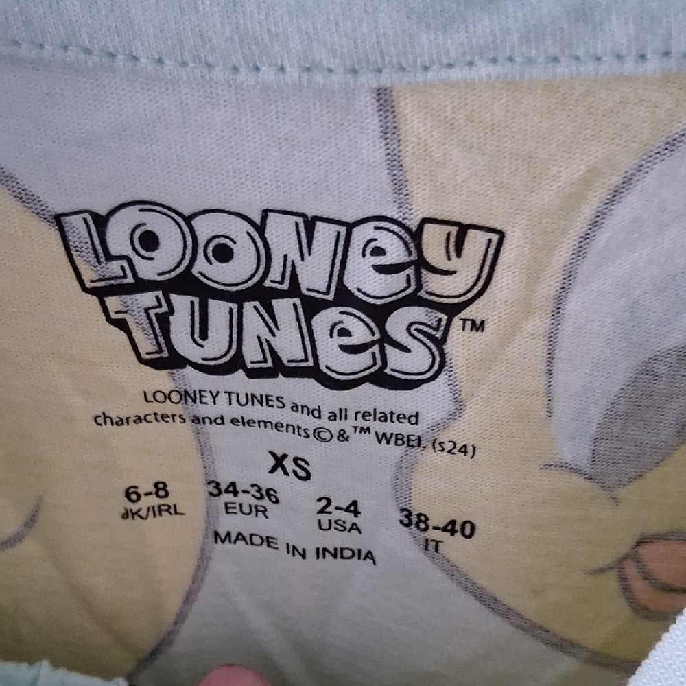 Warner Bros. Tweety Bird Pajama Set - Yellow and Light Blue XS - Picture 2 of 6